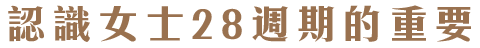 認識女士28週期的重要